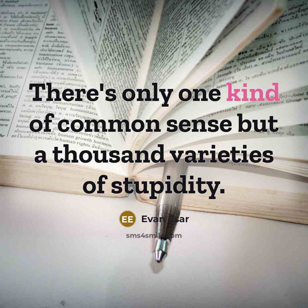 “There's only one kind of common sense but a thousand…” quote by Evan Esar