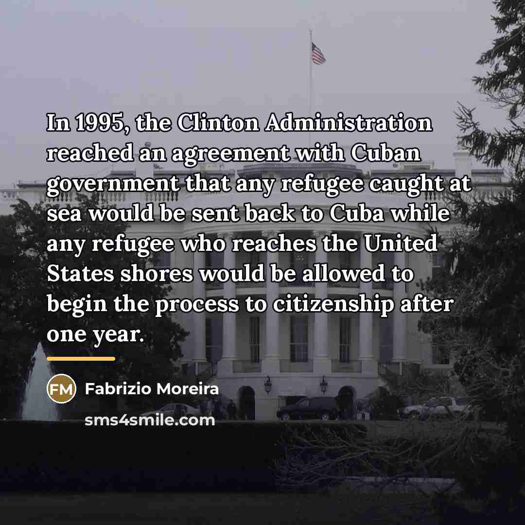 “In 1995, the Clinton Administration reached an agreement with Cuban…” quote by Fabrizio Moreira