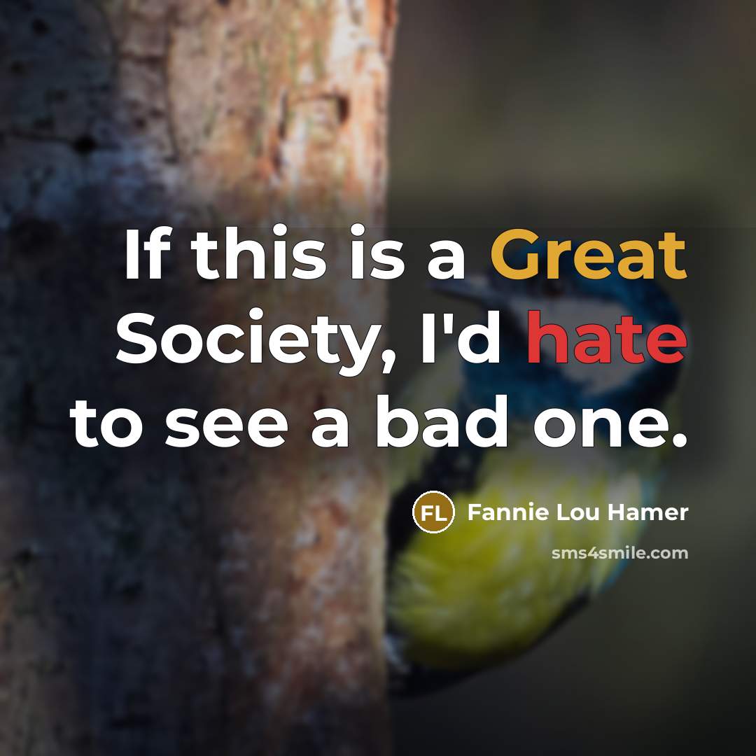 “If this is a Great Society, I'd hate to see…” quote by Fannie Lou Hamer