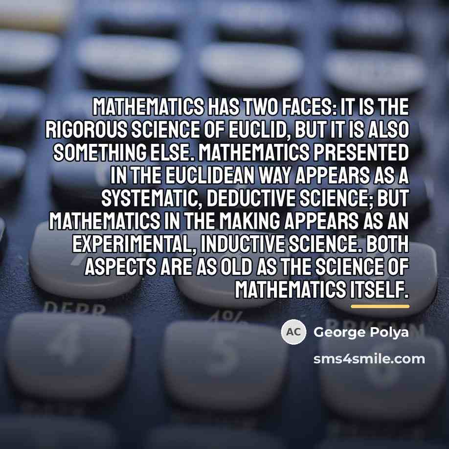 “Mathematics has two faces: it is the rigorous science of…” quote by George Polya