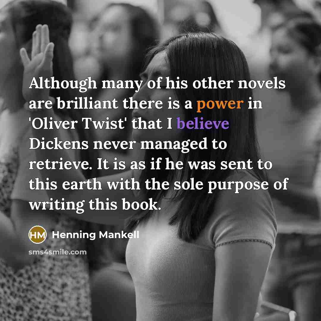 “Although many of his other novels are brilliant there is…” quote by Henning Mankell