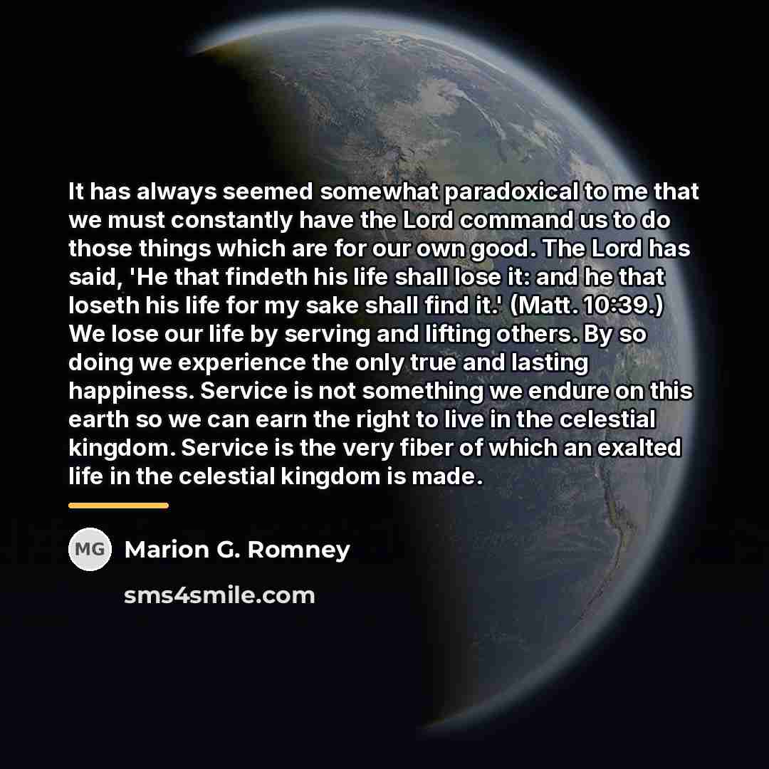 “It has always seemed somewhat paradoxical to me that we…” quote by Marion G. Romney