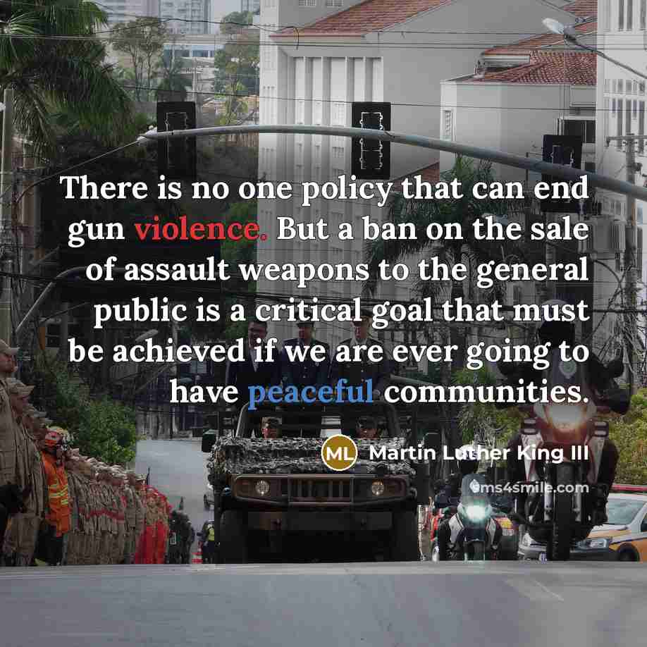 “There is no one policy that can end gun violence.…” quote by Martin Luther King III