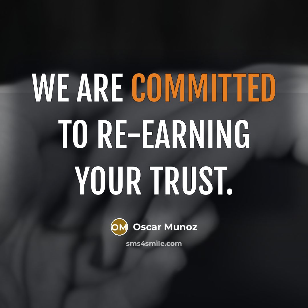 “We are committed to re-earning your trust.…” quote by Oscar Munoz