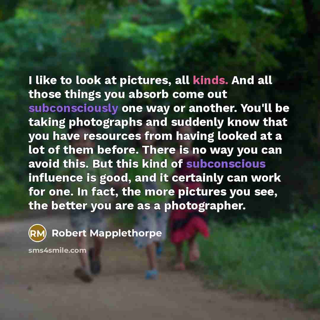 “I like to look at pictures, all kinds. And all…” quote by Robert Mapplethorpe