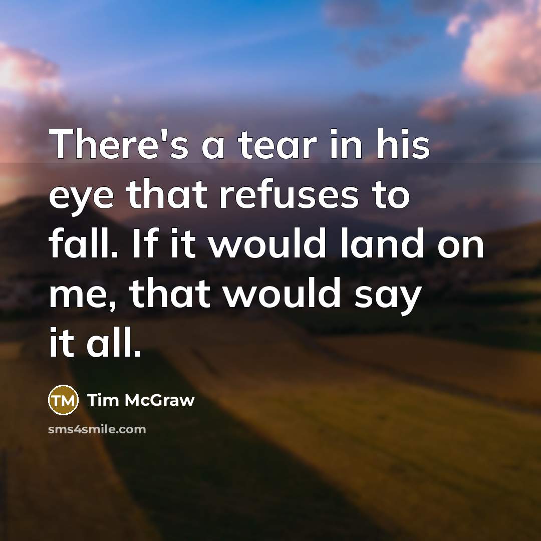 “There's a tear in his eye that refuses to fall.…” quote by Tim McGraw