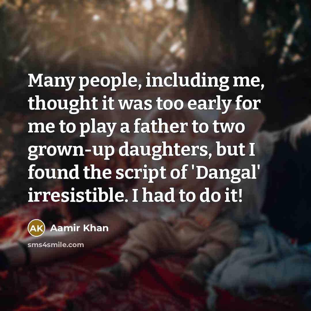 “Many people, including me, thought it was too early for…” quote by Aamir Khan