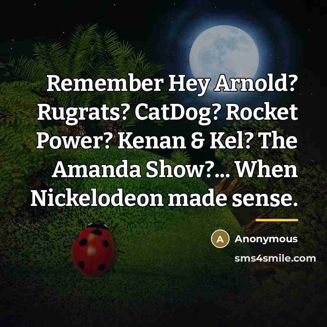 “Remember Hey Arnold? Rugrats? CatDog? Rocket Power? Kenan & Kel?…” quote by Anonymous