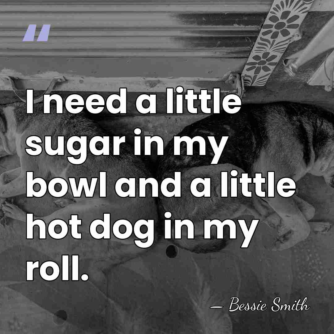 I need a little sugar in my bowl and a little hot&hellip; - Bessie Smith