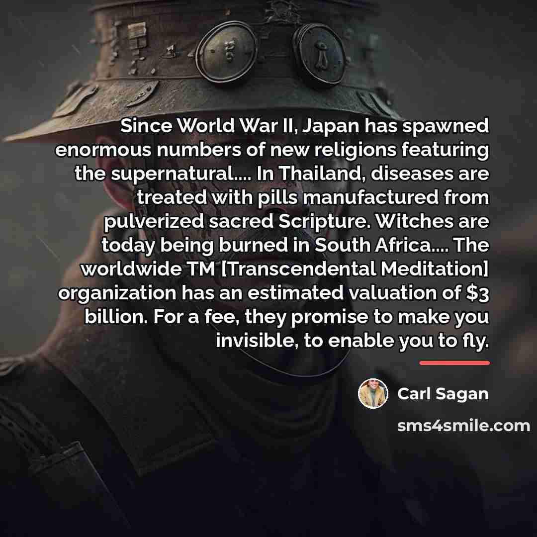 “Since World War II, Japan has spawned enormous numbers of…” quote by Carl Sagan