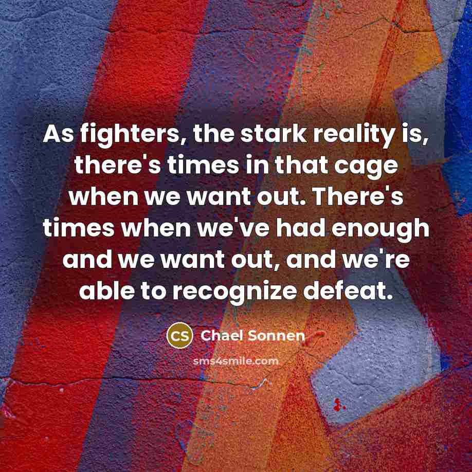 “As fighters, the stark reality is, there's times in that…” quote by Chael Sonnen
