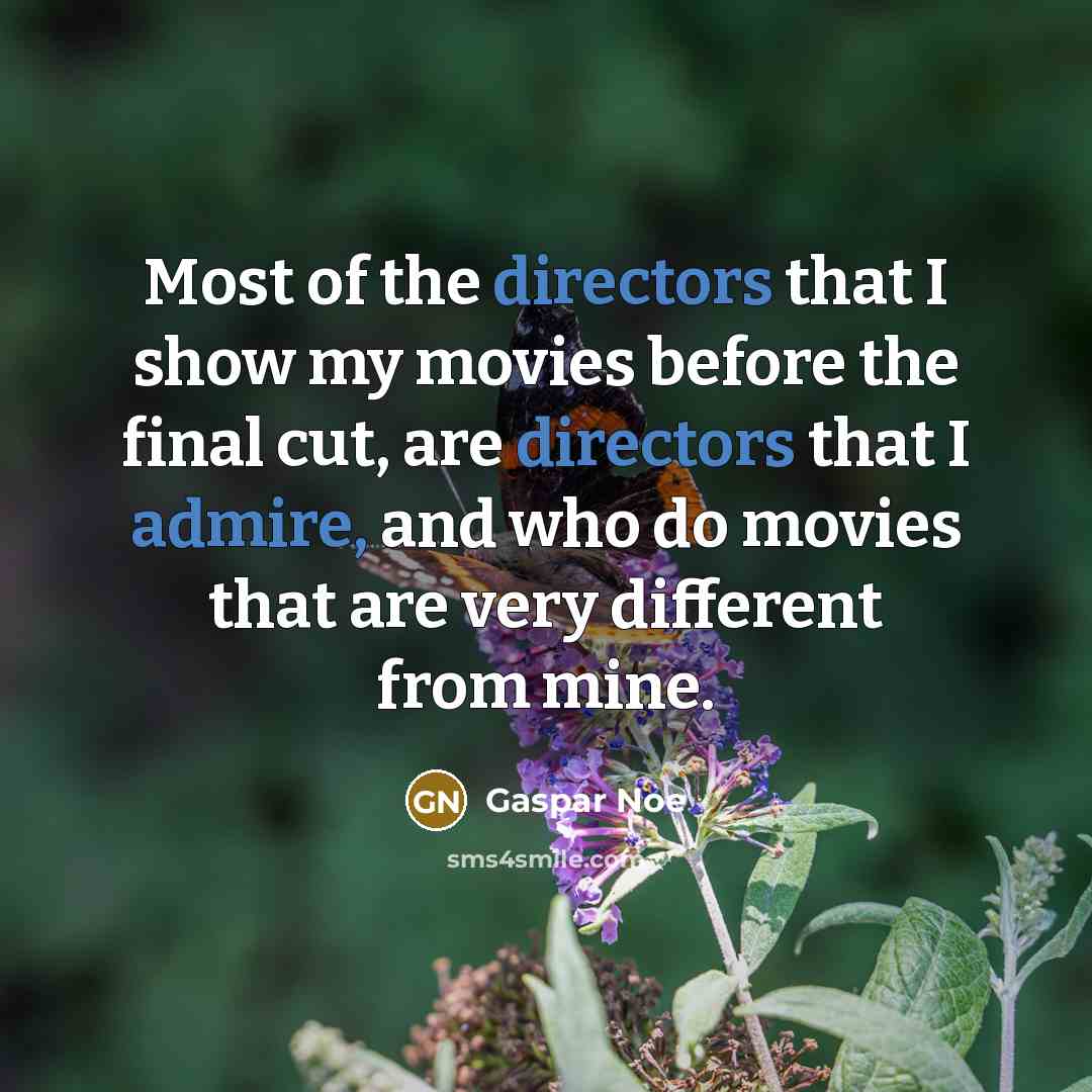 “Most of the directors that I show my movies before…” quote by Gaspar Noe