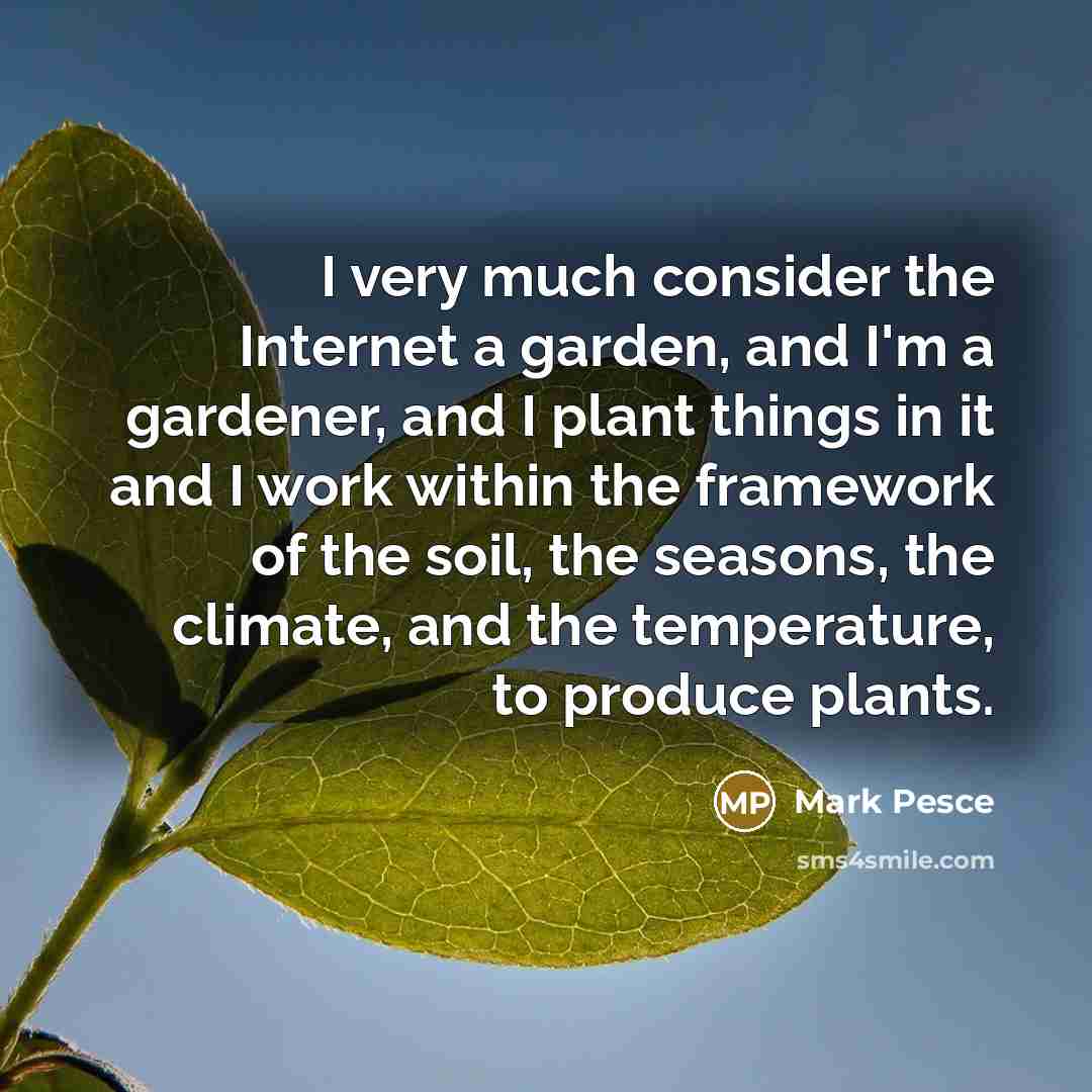 “I very much consider the Internet a garden, and I'm…” quote by Mark Pesce