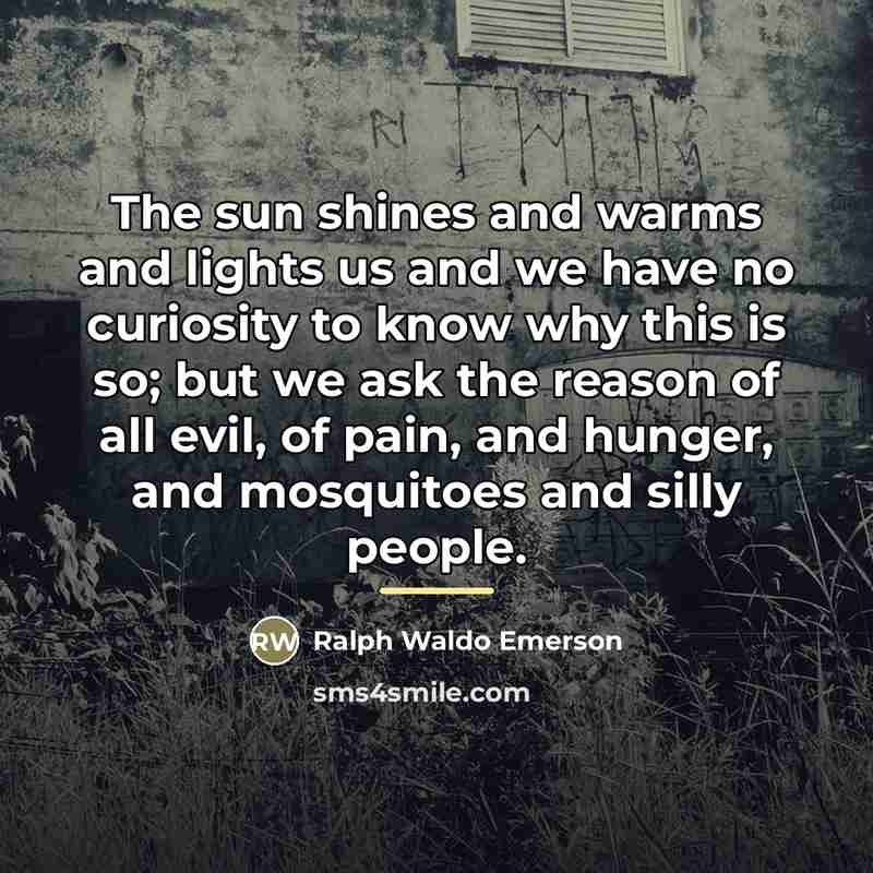 “The sun shines and warms and lights us and we…” quote by Ralph Waldo Emerson