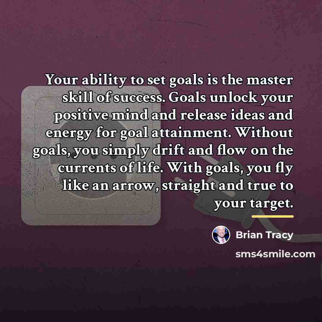 “Your ability to set goals is the master skill of…” quote by Brian Tracy