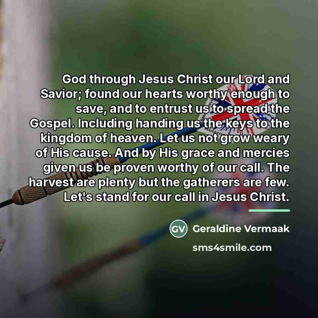 “God through Jesus Christ our Lord and Savior; found our…” quote by Geraldine Vermaak