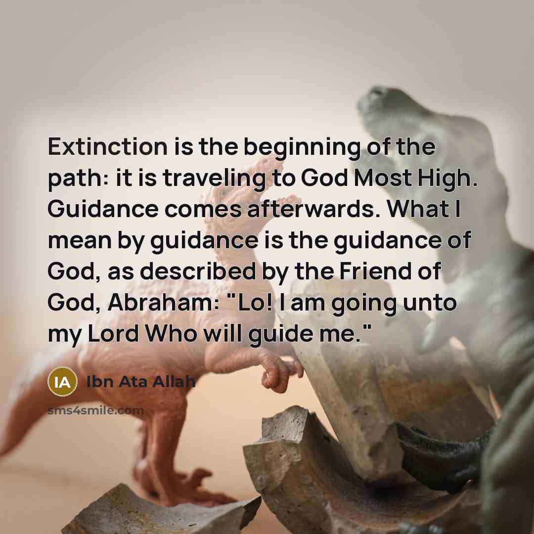 “Extinction is the beginning of the path: it is traveling…” quote by Ibn Ata Allah