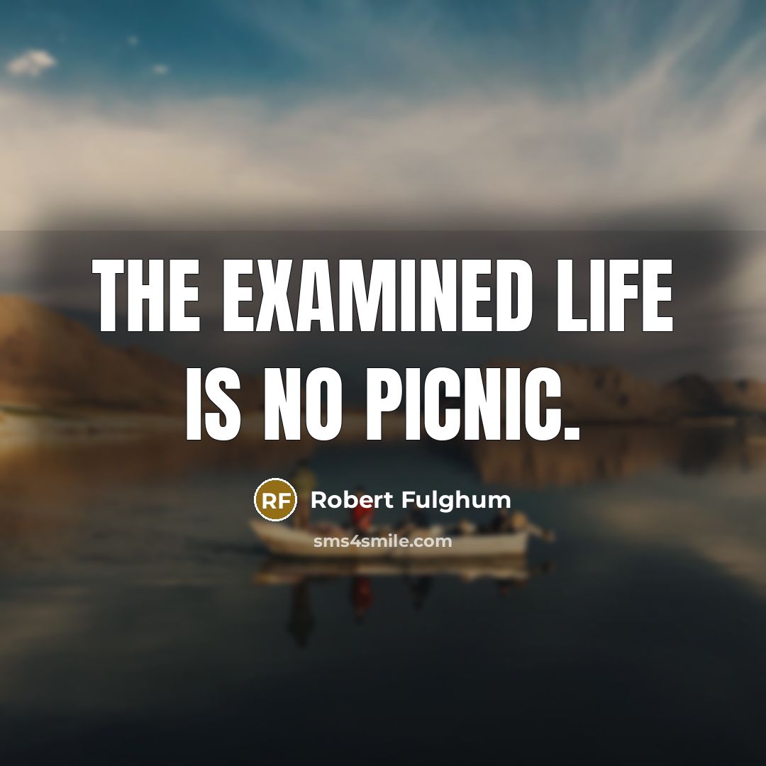“The examined life is no picnic.…” quote by Robert Fulghum