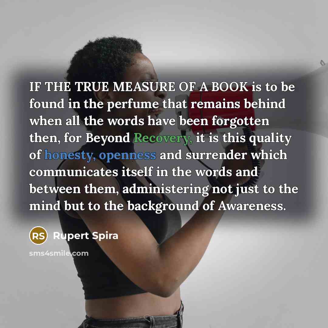 “IF THE TRUE MEASURE OF A BOOK is to be…” quote by Rupert Spira