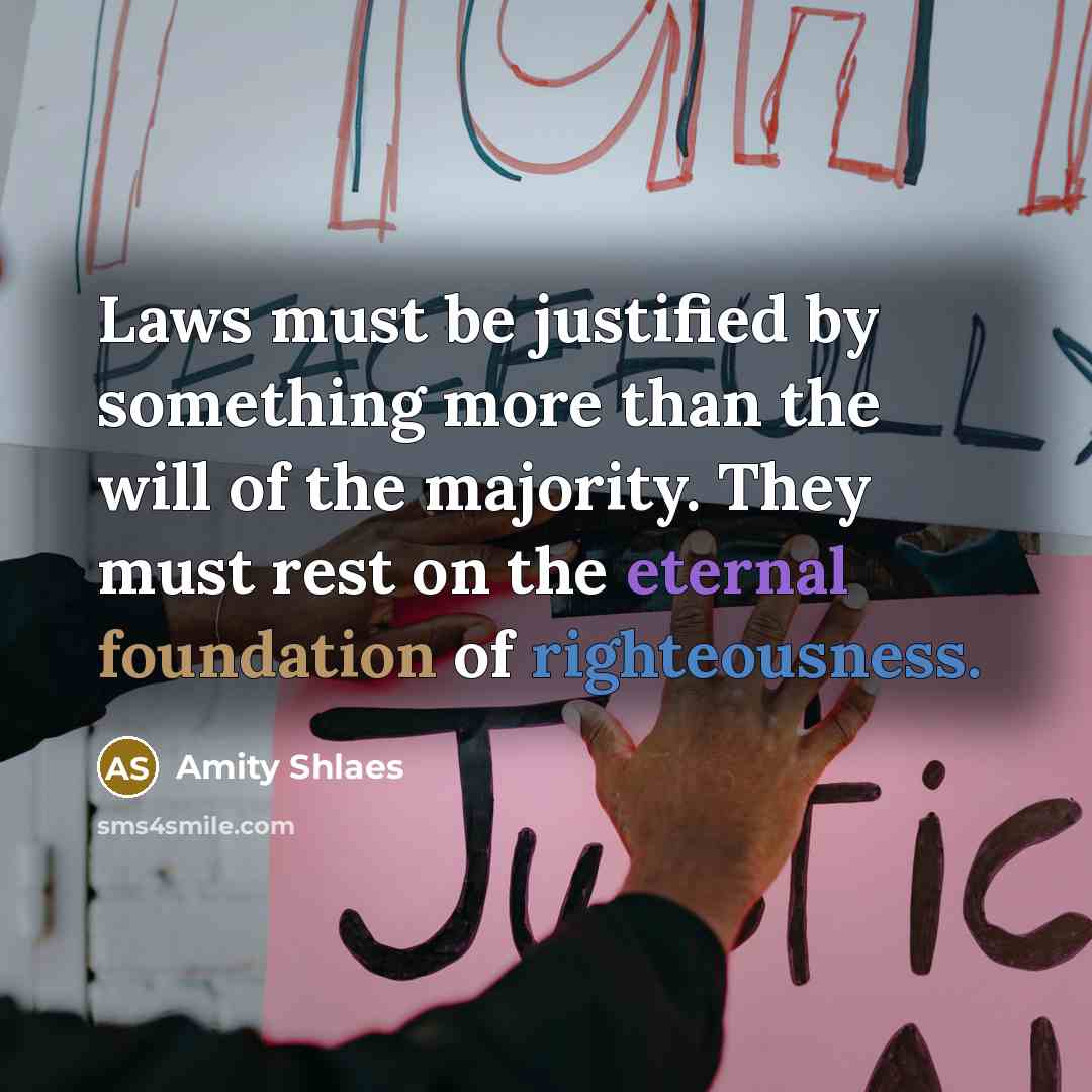 “Laws must be justified by something more than the will…” quote by Amity Shlaes