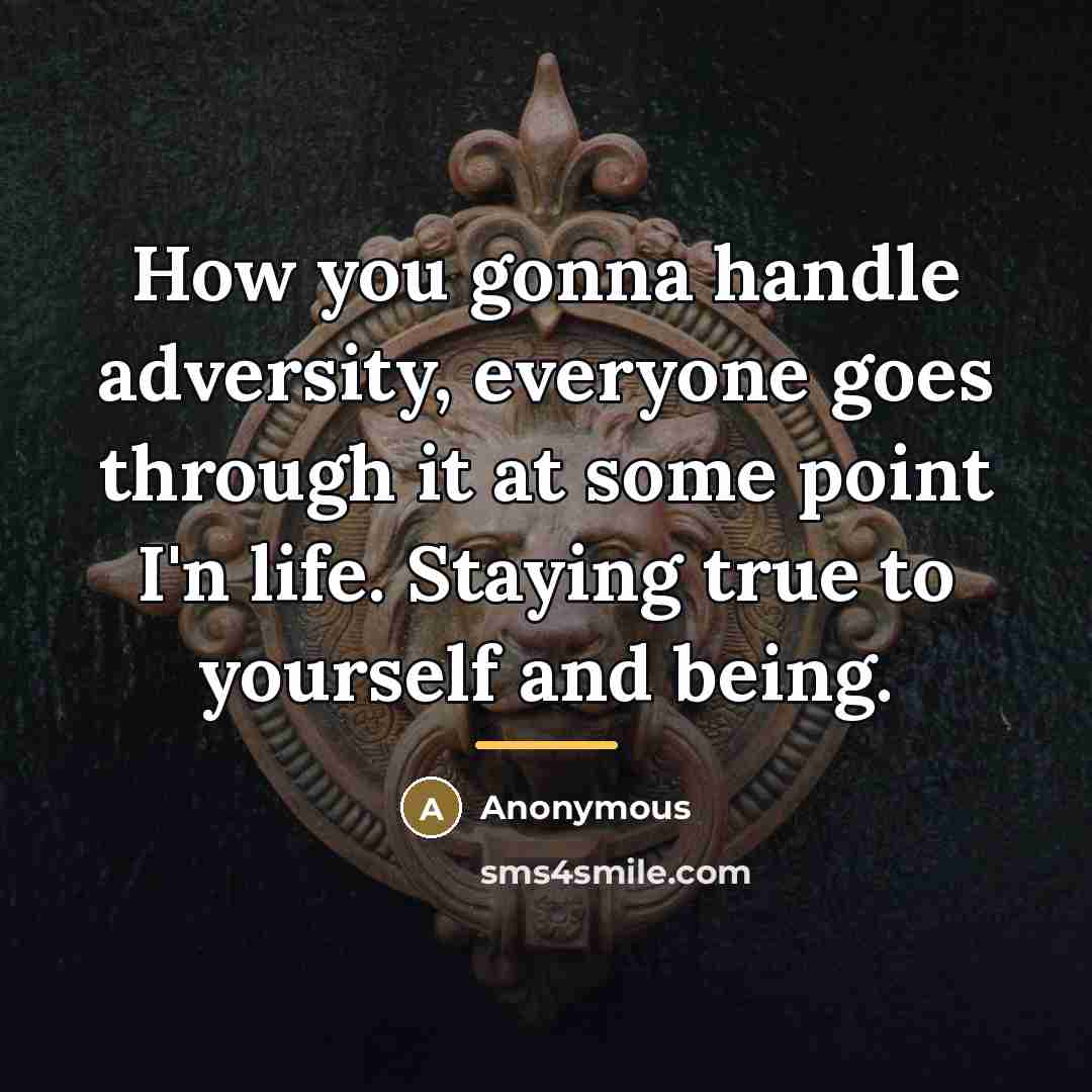 “How you gonna handle adversity, everyone goes through it at…” quote by Anonymous