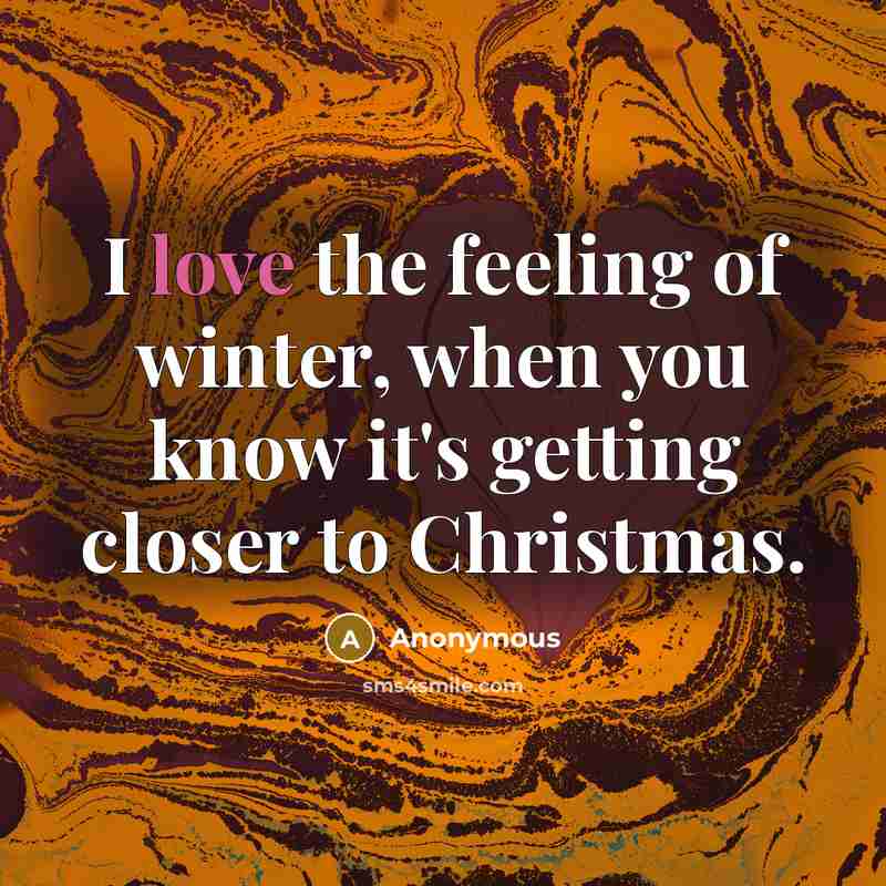 “I love the feeling of winter, when you know it's…” quote by Anonymous