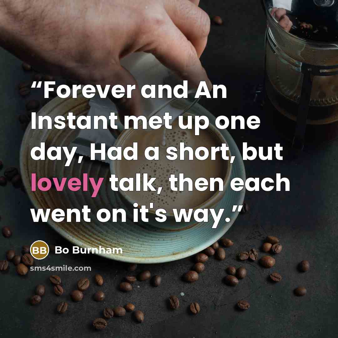 “Forever and An Instant met up one day, Had a short, but lovely talk, then each went on it's way.” quote by Bo Burnham