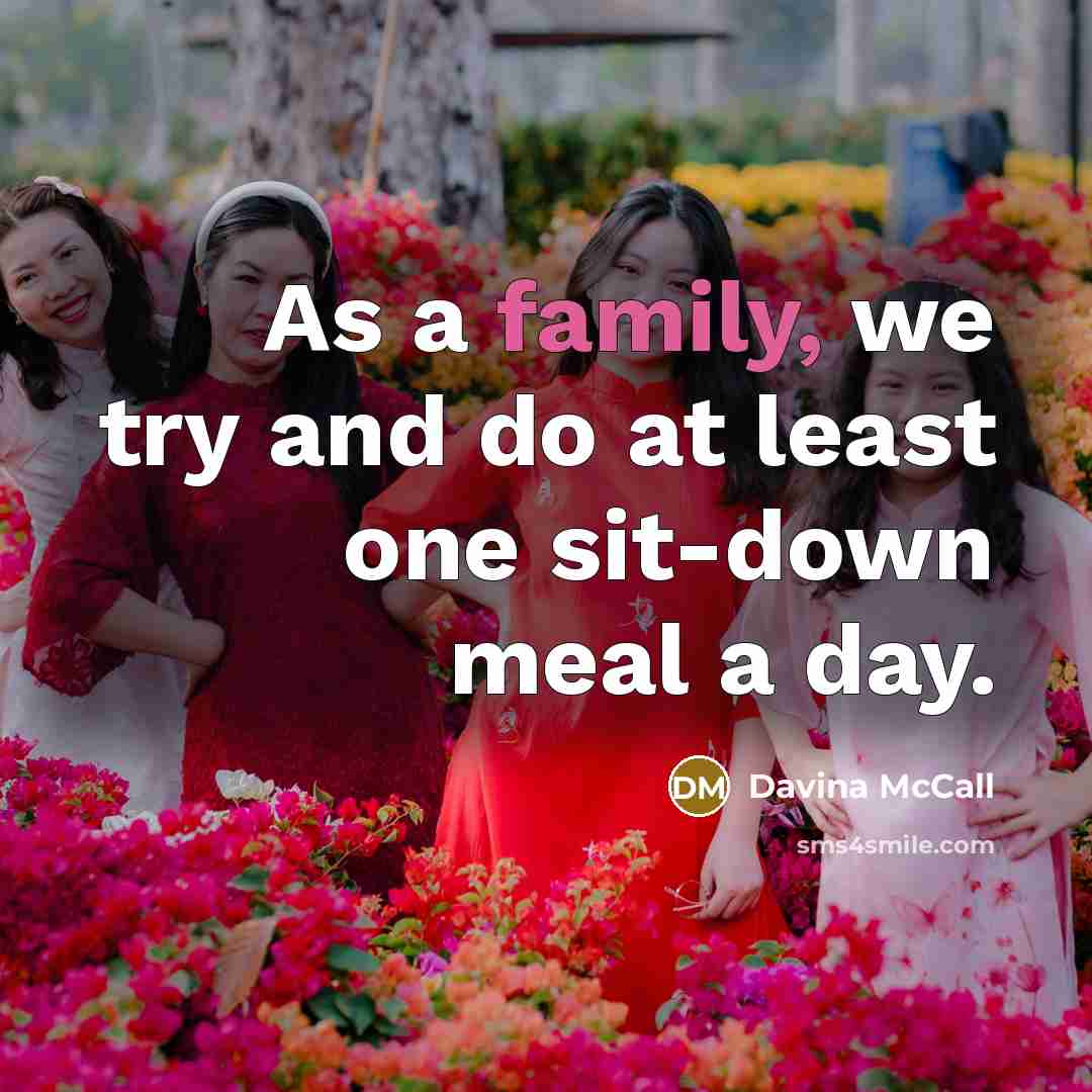 “As a family, we try and do at least one…” quote by Davina McCall