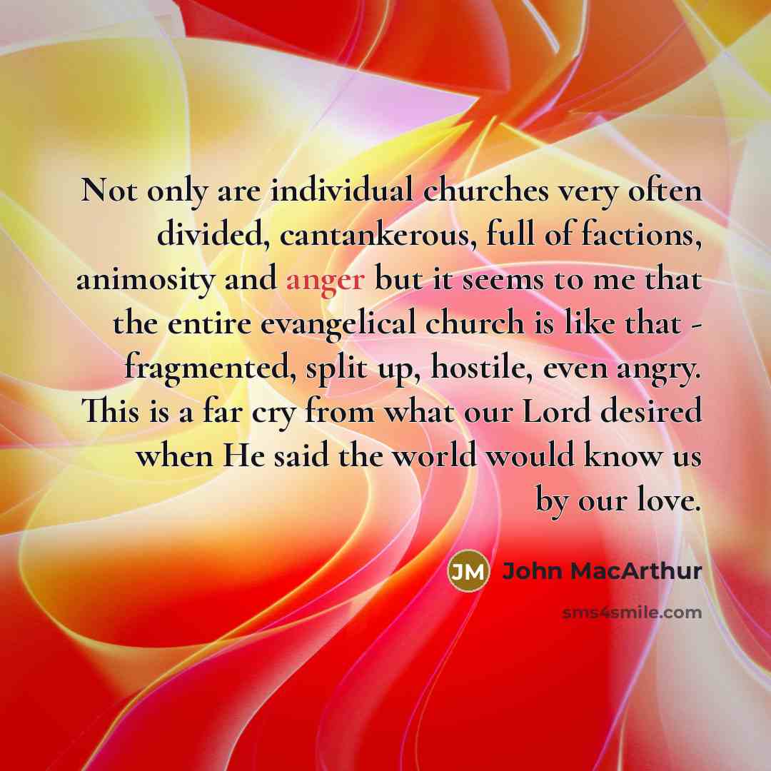 “Not only are individual churches very often divided, cantankerous, full…” quote by John MacArthur