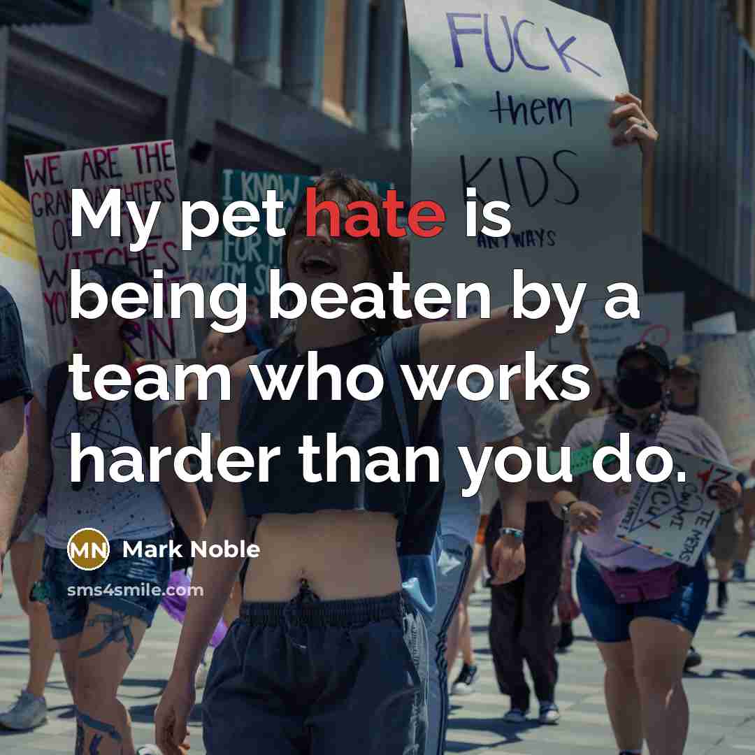 “My pet hate is being beaten by a team who…” quote by Mark Noble