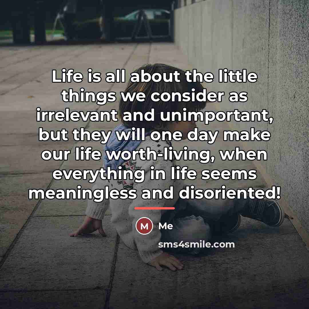 “Life is all about the little things we consider as…” quote by Me