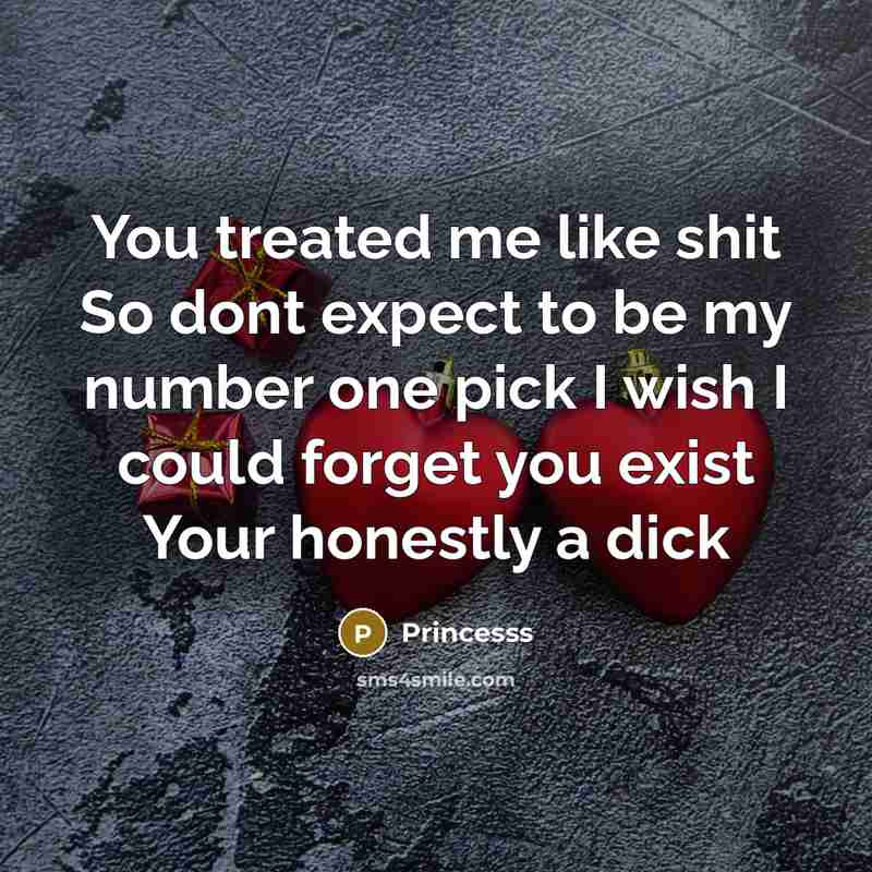 “You treated me like shit So dont expect to be…” quote by Princesss