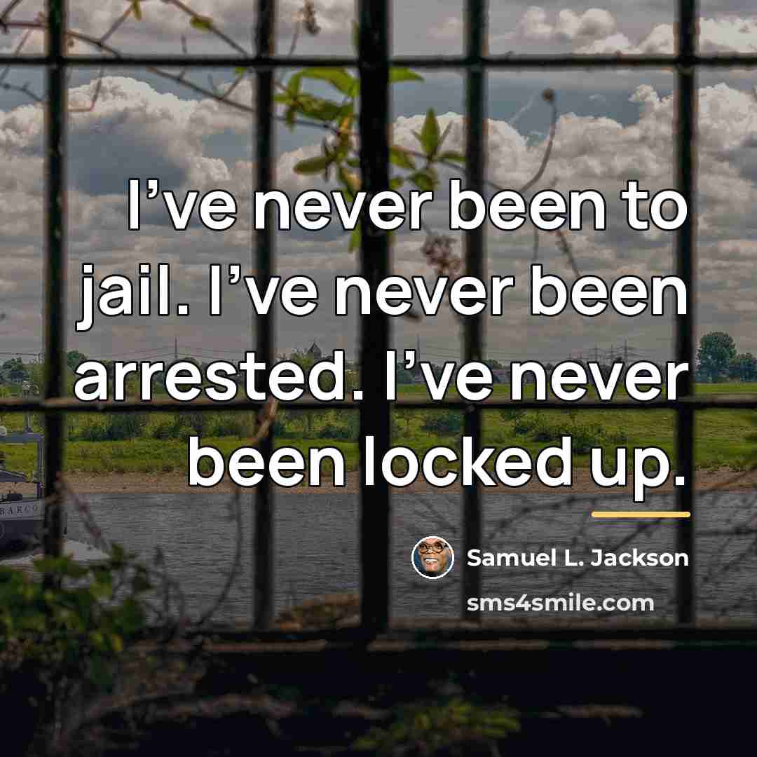 “I've never been to jail. I've never been arrested. I've…” quote by Samuel L. Jackson