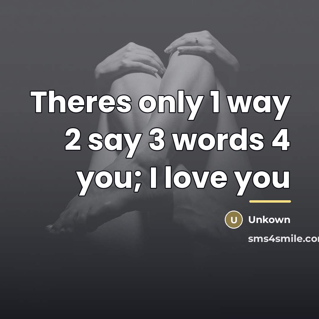 “Theres only 1 way 2 say 3 words 4 you;…” quote by Unkown
