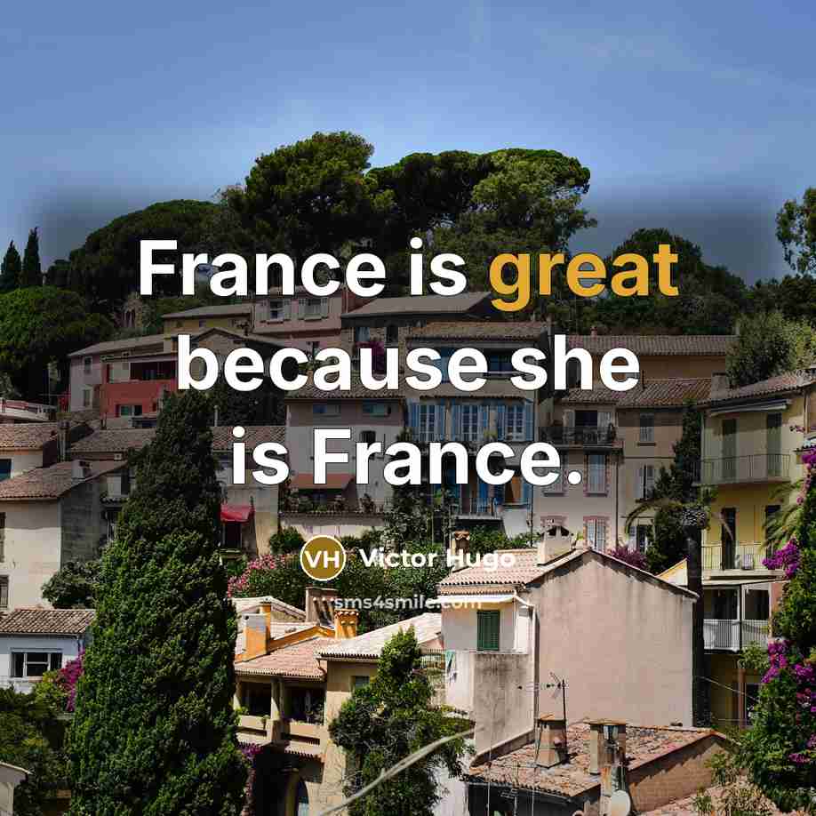 “France is great because she is France.…” quote by Victor Hugo