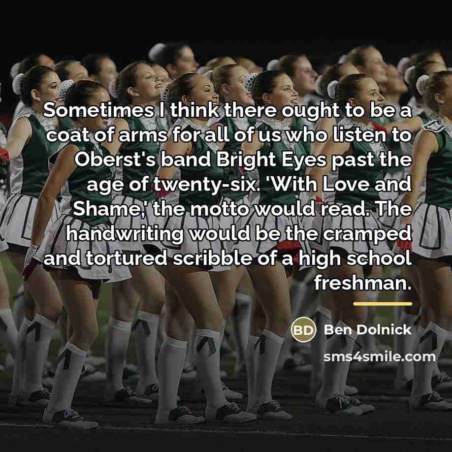 “Sometimes I think there ought to be a coat of…” quote by Ben Dolnick