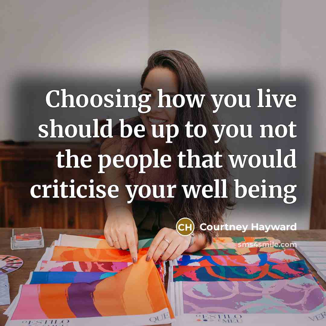 “Choosing how you live should be up to you not…” quote by Courtney Hayward