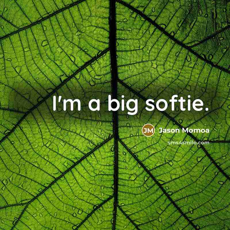 “I'm a big softie.…” quote by Jason Momoa