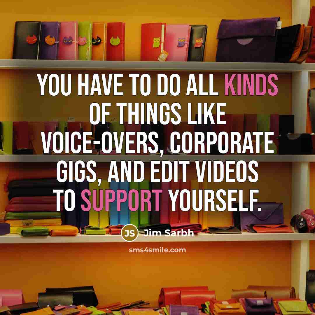 “You have to do all kinds of things like voice-overs,…” quote by Jim Sarbh