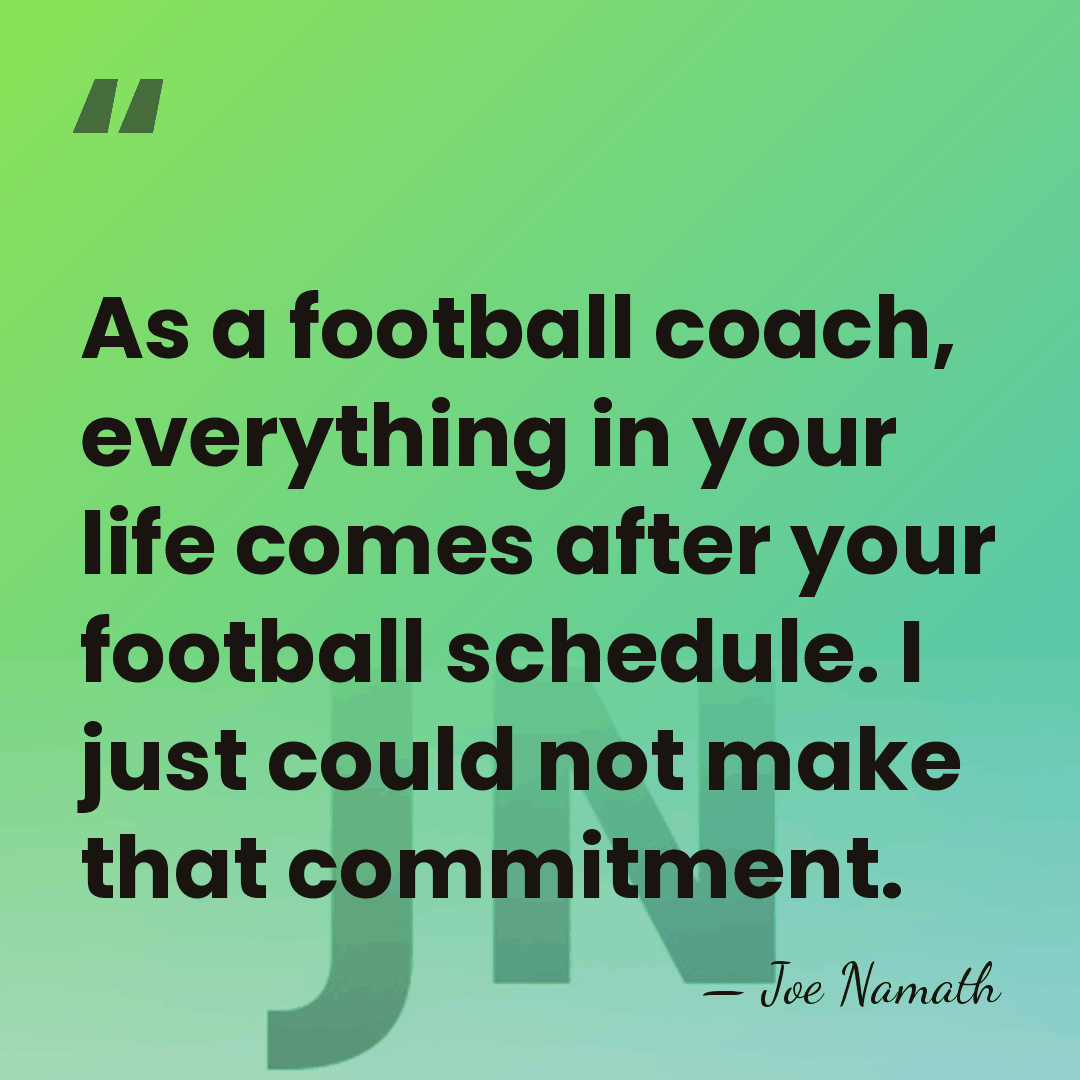 As a football coach, everything in your life comes after your football&hellip; - Joe Namath