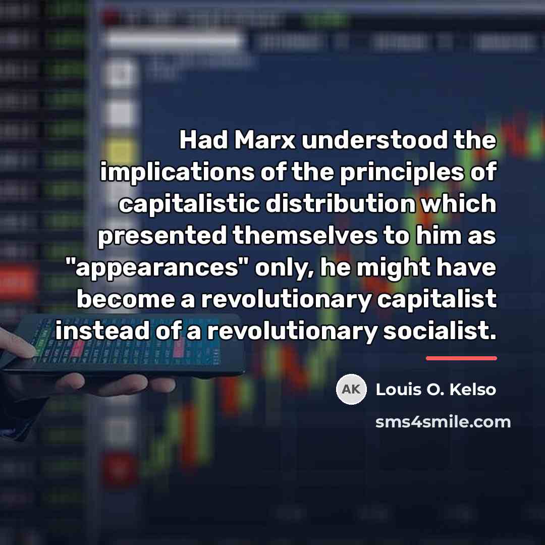 “Had Marx understood the implications of the principles of capitalistic…” quote by Louis O. Kelso