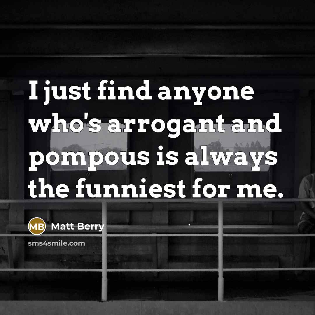 “I just find anyone who's arrogant and pompous is always…” quote by Matt Berry