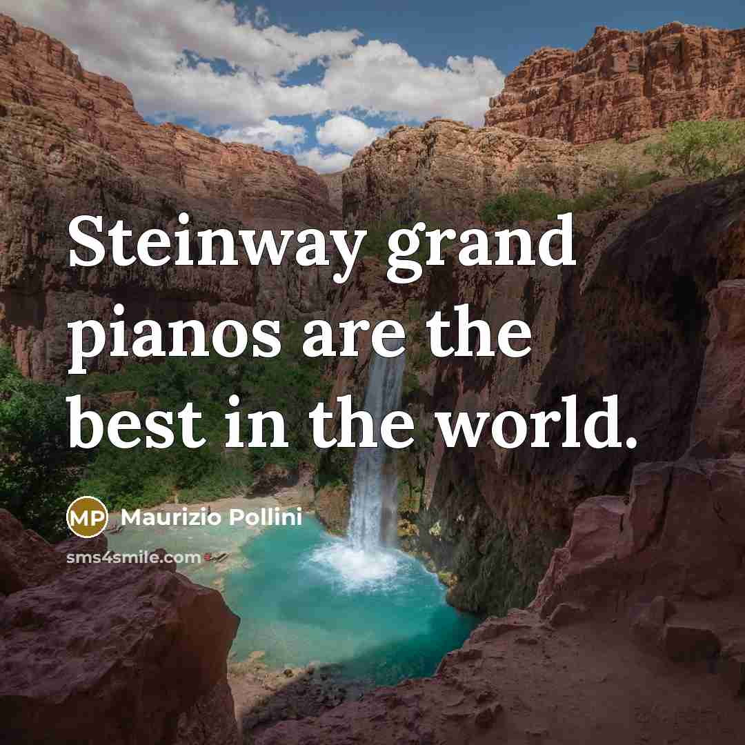 “Steinway grand pianos are the best in the world.…” quote by Maurizio Pollini
