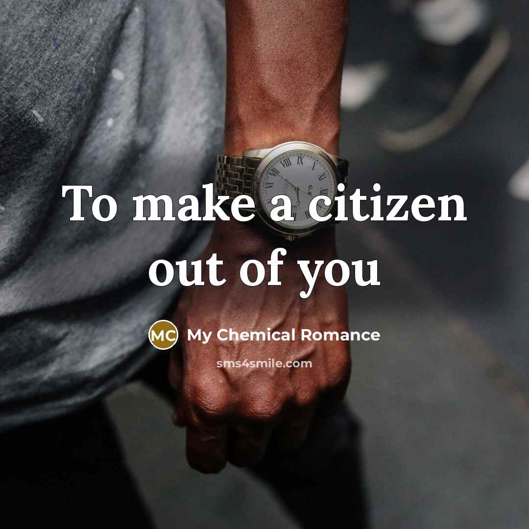 “To make a citizen out of you” quote by My Chemical Romance
