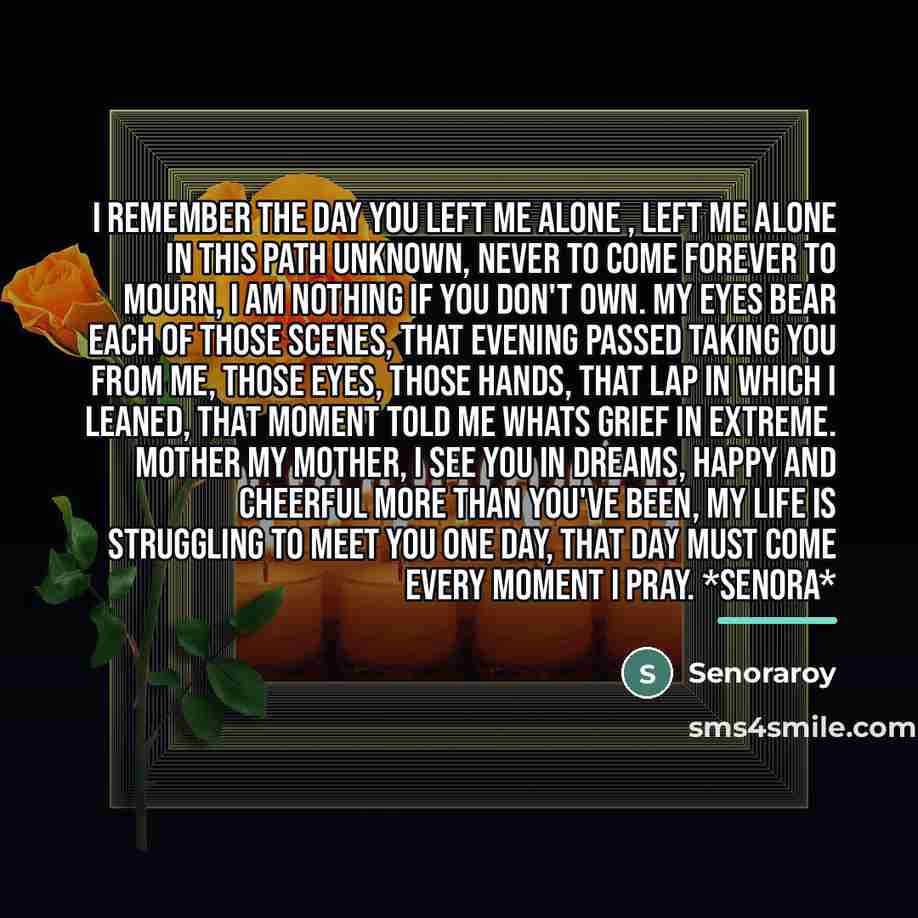 “I remember the day you left me alone , left…” quote by Senoraroy