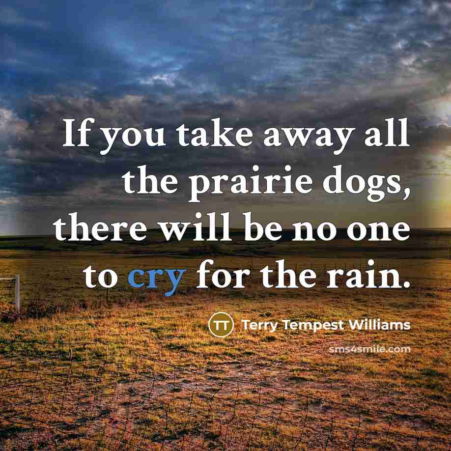“If you take away all the prairie dogs, there will…” quote by Terry Tempest Williams