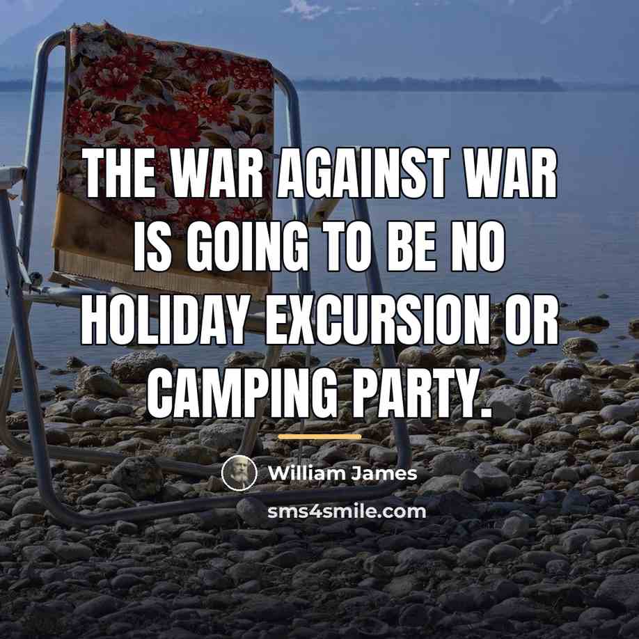“The war against war is going to be no holiday…” quote by William James