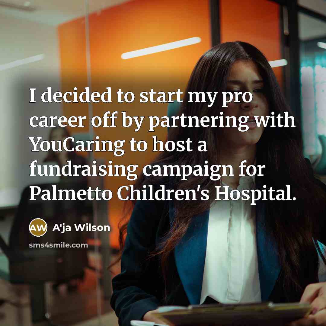 “I decided to start my pro career off by partnering…” quote by A'ja Wilson