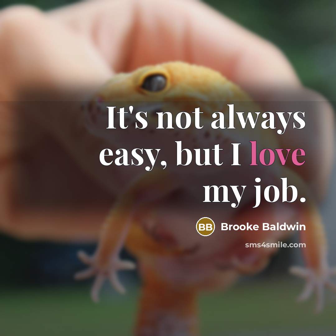 “It's not always easy, but I love my job.…” quote by Brooke Baldwin
