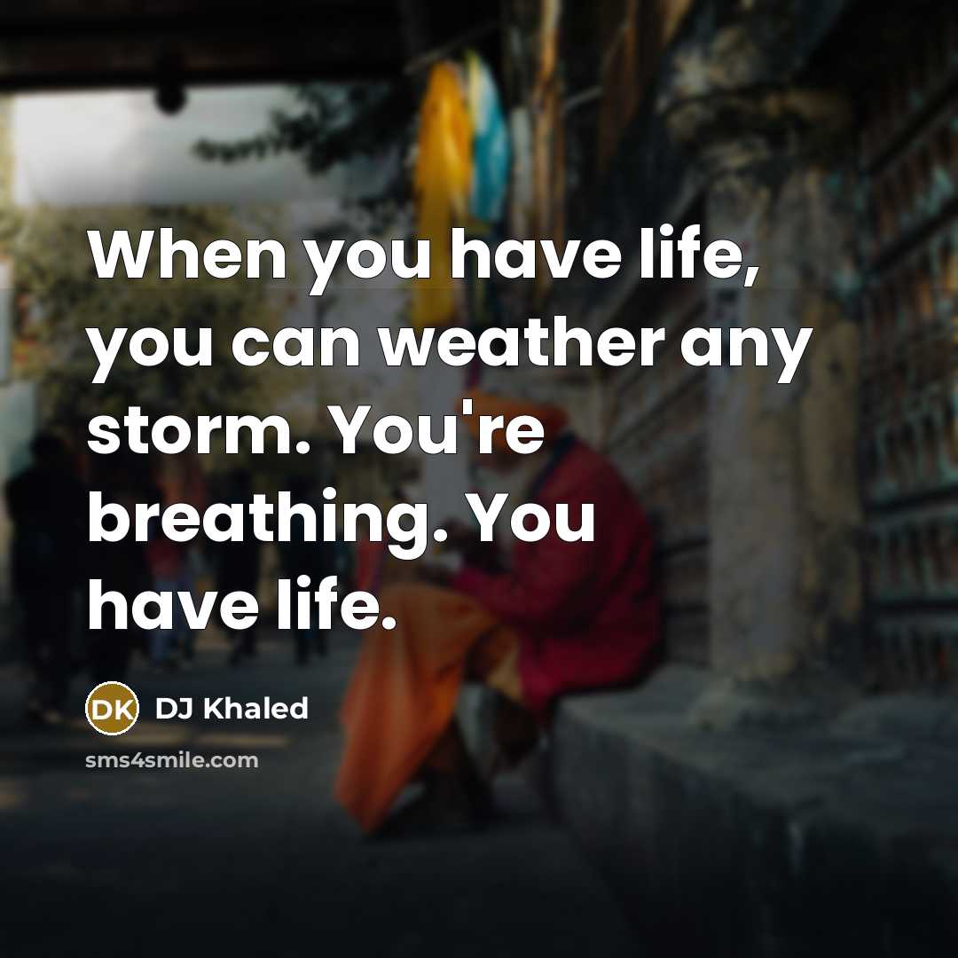 “When you have life, you can weather any storm. You're…” quote by DJ Khaled